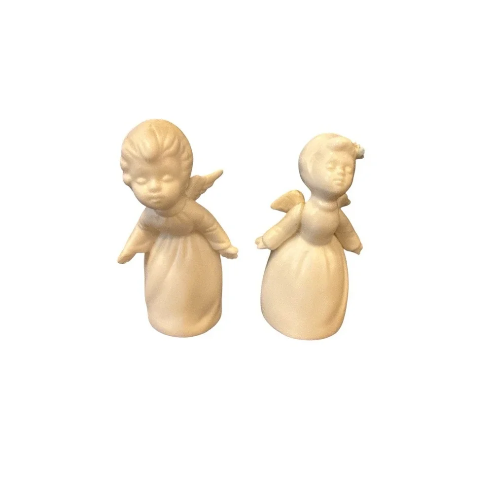 Napcoware Vintage Kissing Angels‎ Porcelain Bisque Figurines 3
